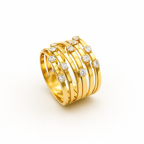 حلقه انگشتر نقره زنانه طرح سمفونی با نگین های زیرکونیا