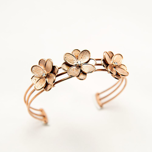 دستبند نقره زنانه طرح گلرخ عیار۹۲۵ با سنگهای زیرکونیا کپی